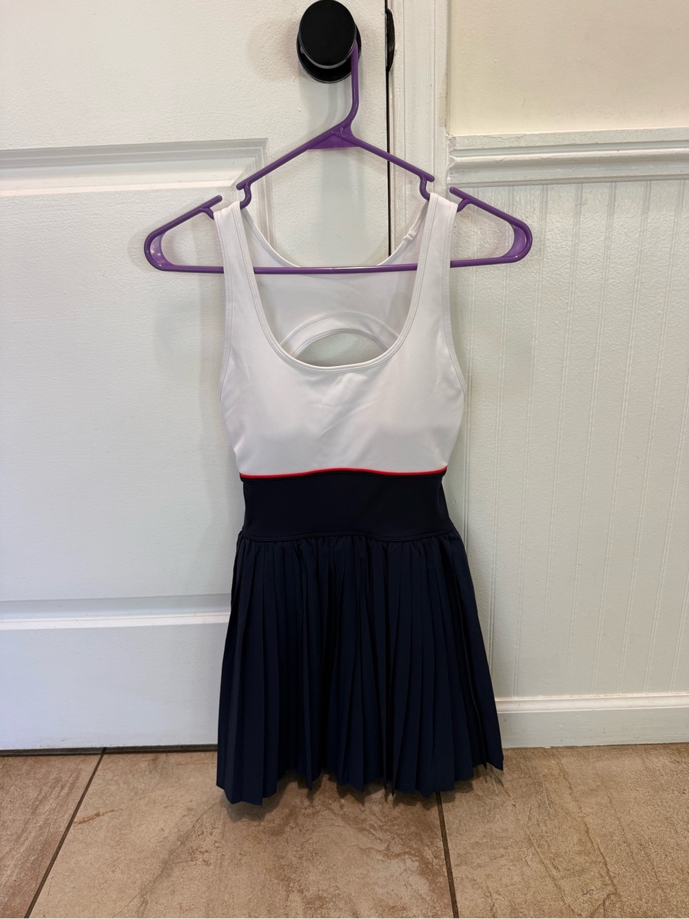 Wilson White and Navy Tennis Sportif Dress with Red Accent